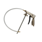 Underbody coating gun with detatchable flexible tube and side air regulator.