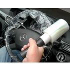 Disposable car steering wheel cover. Wraparound and will work for cars and HGVs. 10 rolls & 1 applicator per box