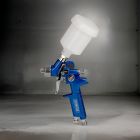 HVLP gravity feed spray gun with 125ml paint pot. 1.0mm aircap