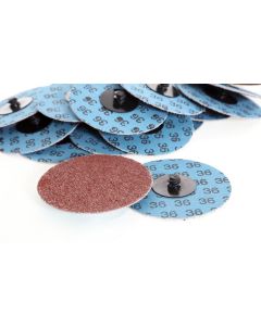 Fast Mover Tools, 75mm Abrasive Disc With Roll On Adaptor, P40 Grit, 100 Discs 