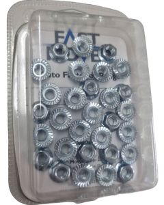 M6 SERRATED NUTS pk30