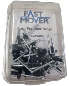 BLACK RIVET 4.0X10mm WIDE FLANGE pk30