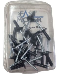 BLACK RIVET 4.8X18mm WIDE FLANGE pk20