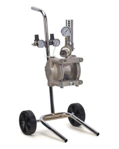 Double diaphragm pump on trolley. 24ltr free flow