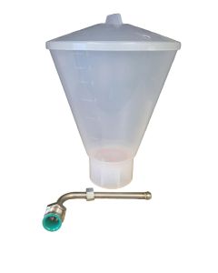 Replacement paint hopper for diaphragm pump. Female 1/2 thread. White 