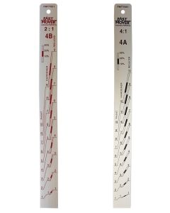 Paint Measuring Stick, Aluminium, 370 x 32 x 2mm 2:1 & 4:1 Ratio