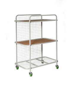 Parts storage cart. 3 shelves. Fitted with 1100 swivel caster  210kg capacity