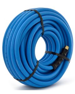 B-55 air hose 8mm bore x 15mtrs fitted with swivel 1/4bsp female threads. 300PSI/20BAR max pressure rated. Silicone free & anti static 