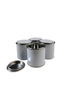 250ML PLAIN WHITE STEEL LEVER LID PAINT TIN & LID 